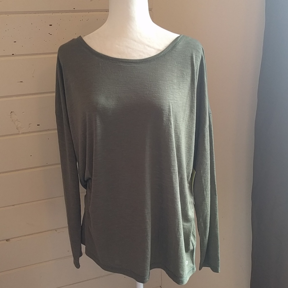 NWT green cross back long draped top